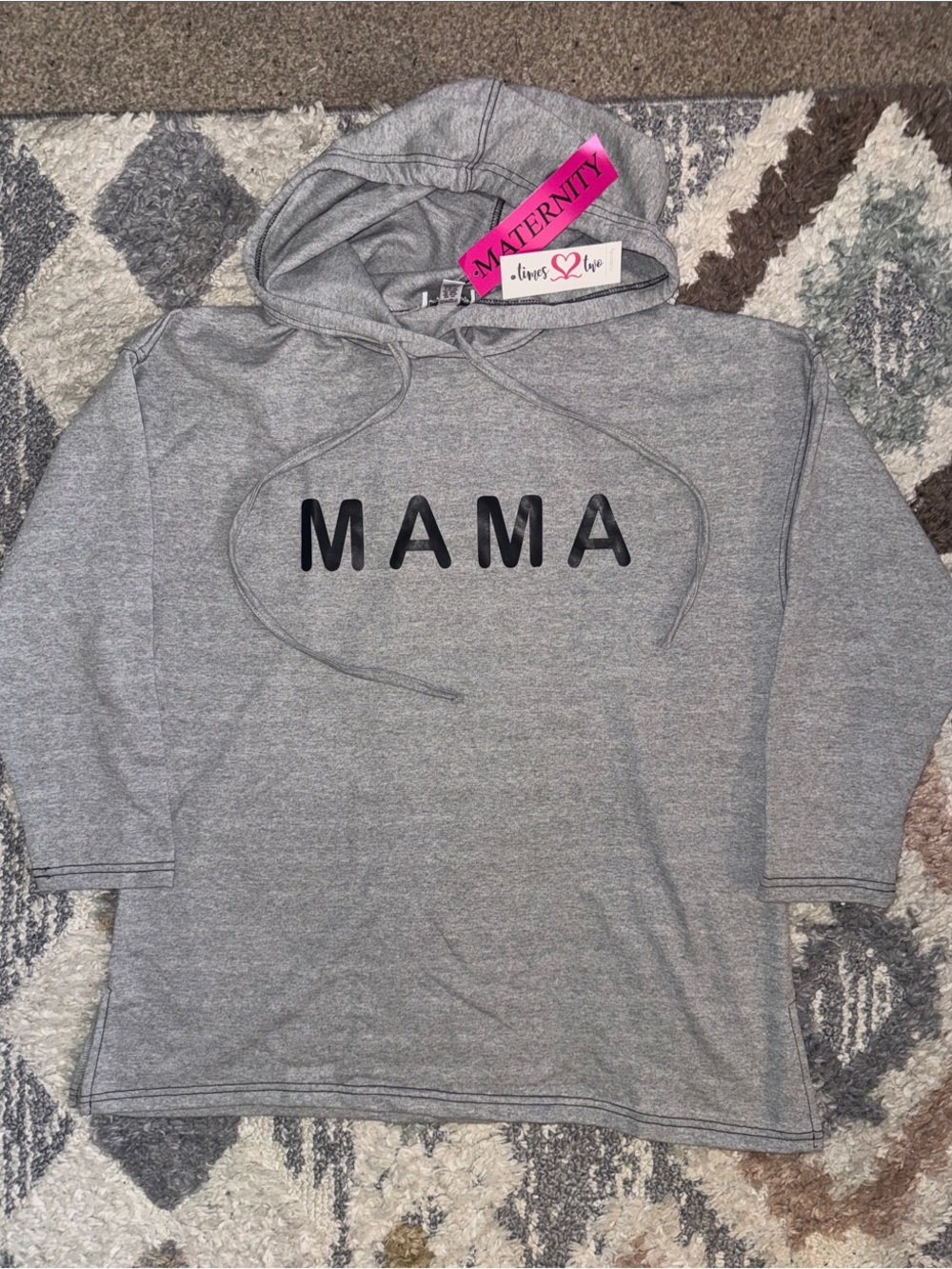 Times Two Maternity Hoodie with MAMA Print